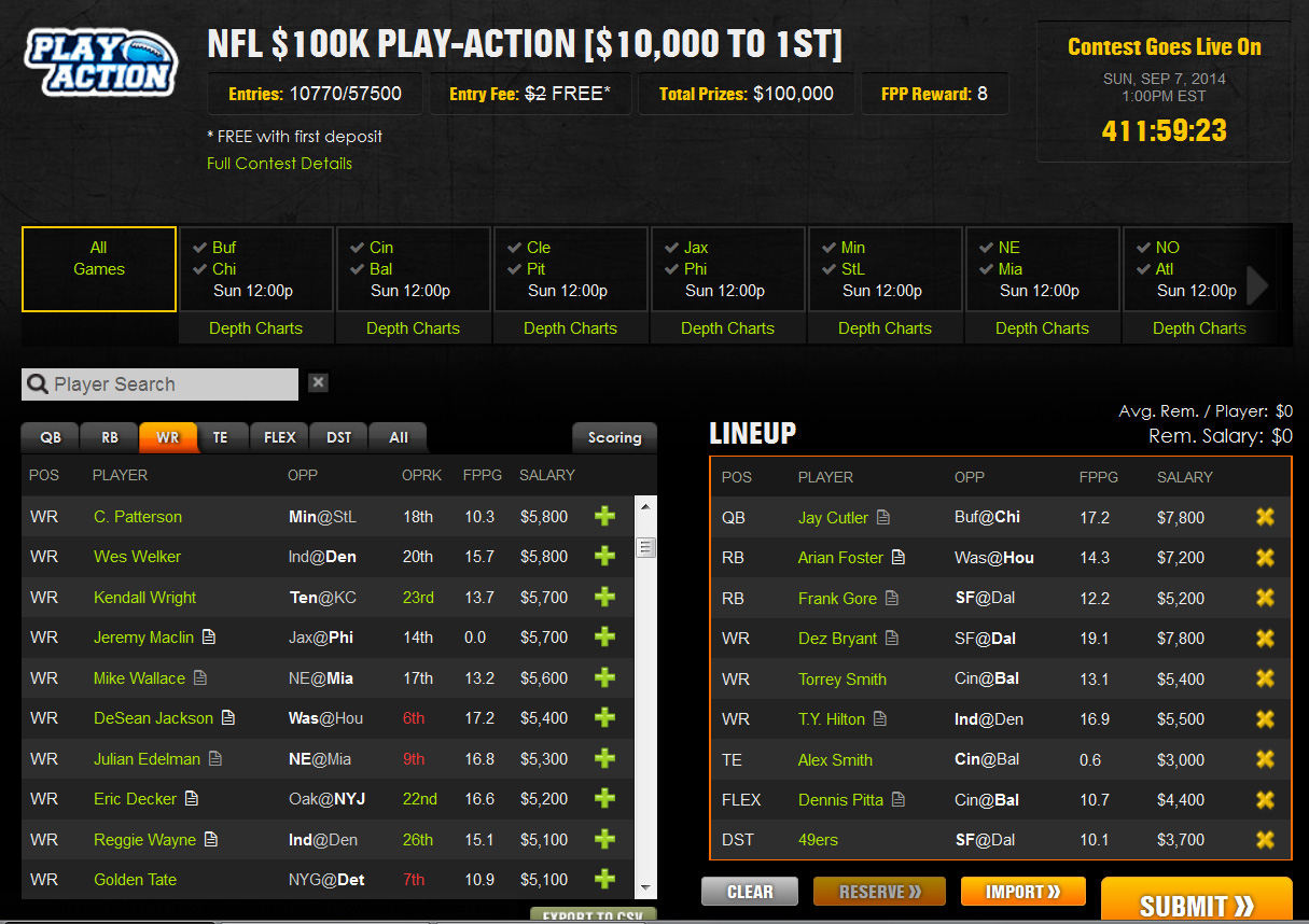 draftkings nfl draft