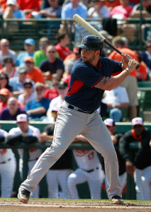 Mar 7, 2015; Sarasota, FL, USA; Boston Red Sox catcher Blake Swihart (71) at bat against the Baltimore Orioles at a spring training baseball game at Ed Smith Stadium. Mandatory Credit: Kim Klement-USA TODAY Sports