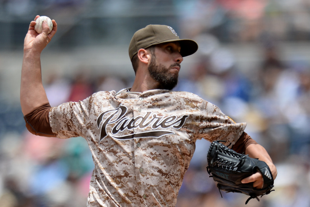 James Shields Padres Game-Used Camo Pink Mother's Day Jersey vs New York  Mets on May 8, 2016