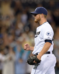 Aug 10, 2015; San Diego, CA, USA; San Diego Padres relief pitcher <a rel=