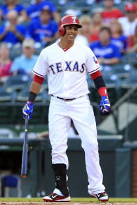 May 29, 2015; Arlington, TX, USA; Texas Rangers center fielder <a rel=