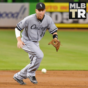 Chicago White Sox Third Baseman Todd Frazier takes a swing at a