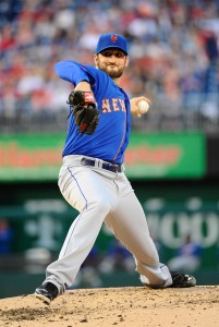 May 16, 2014; Washington, DC, USA; New York Mets starting pitcher Jon Niese (49) throws during the second inning against the Washington Nationals at Nationals Park. Mandatory Credit: Brad Mills-USA TODAY Sports
