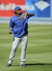 October 8, 2015; Los Angeles, CA, USA; New York Mets center fielder <a rel=