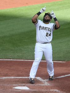 Oct 4, 2015; Pittsburgh, PA, USA; Pittsburgh Pirates first baseman <a rel=