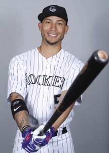 Feb 29, 2016; Scottsdale, AZ, USA; Colorado Rockies right fielder <a rel=