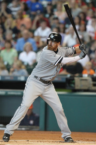 May 31, 2015; Houston, TX, USA; Chicago White Sox designated hitter Adam LaRoche (25) bats against the Houston Astros at Minute Maid Park. Chicago won 6 to 0. Mandatory Credit: Thomas B. Shea-USA TODAY Sports