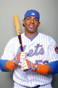 Mar 1, 2016; Port St. Lucie, FL, USA; New York Mets left fielder Yoenis Cespedes (52) poses for a portrait at Tradition Field. Mandatory Credit: Steve Mitchell-USA TODAY Sports