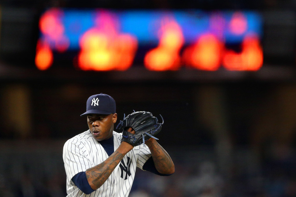 New relief pitcher Aroldis Chapman 'excited' to join contending