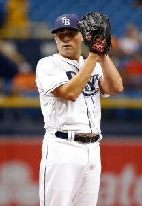 Jul 16, 2016; St. Petersburg, FL, USA; Tampa Bay Rays starting pitcher Matt Moore (55) throws a pitch during the first inning against the Baltimore Orioles at Tropicana Field. Mandatory Credit: Kim Klement-USA TODAY Sports