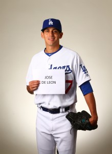 Feb 27, 2016; Glendale, AZ, USA; Los Angeles Dodgers pitcher Jose De Leon poses for a portrait during photo day at Camelback Ranch. Mandatory Credit: Mark J. Rebilas-USA TODAY Sports