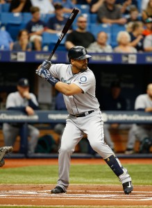 Jun 16, 2016; St. Petersburg, FL, USA; Seattle Mariners right fielder Franklin Gutierrez (21) at bat against the Tampa Bay Rays at Tropicana Field. Mandatory Credit: Kim Klement-USA TODAY Sports