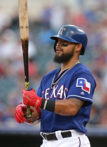 Mar 21, 2017; Surprise, AZ, USA; Texas Rangers second baseman Rougned Odor (12) during a spring training game against the Chicago White Sox at Surprise Stadium. Mandatory Credit: Rick Scuteri-USA TODAY Sports