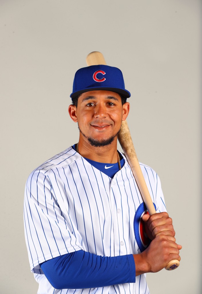 Feb 21, 2017; Mesa, AZ, USA; Chicago Cubs outfielder Jon Jay poses for a portrait during photo day at Sloan Park. Mandatory Credit: Mark J. Rebilas-USA TODAY Sports