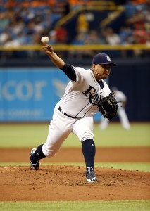 Jun 21, 2017; St. Petersburg, FL, USA; Tampa Bay Rays relief pitcher Erasmo Ramirez (30) throws a pitch during the third inning against the Cincinnati Reds at Tropicana Field. Mandatory Credit: Kim Klement-USA TODAY Sports