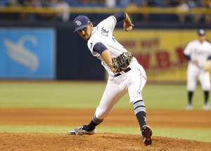 Aug 19, 2017; St. Petersburg, FL, USA; Tampa Bay Rays relief pitcher Steve Cishek (33) throws a pitch during the eighth inning of a baseball game against the Seattle Mariners at Tropicana Field. Mandatory Credit: Reinhold Matay-USA TODAY Sports