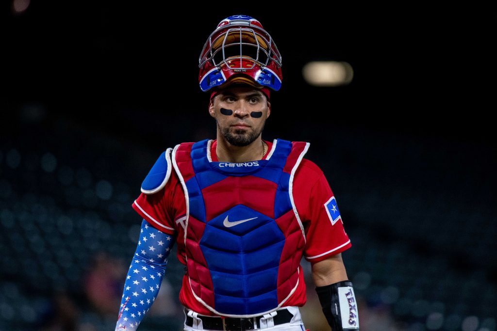 Robinson Chirinos Team-Issued 2018 Mother's Day Catching Gear