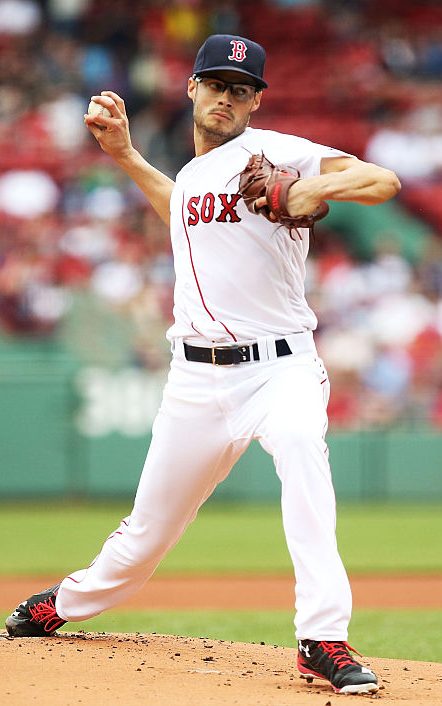 Los Angeles Dodgers relief pitcher Joe Kelly throws to the plate