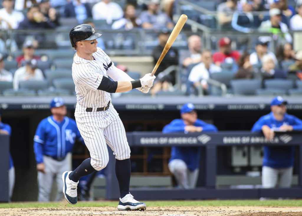 Yankees' Clint Frazier at plate, in field, signing autographs 