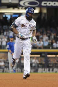 The Brewers were so excited about Eric Thames' walk-off HR that