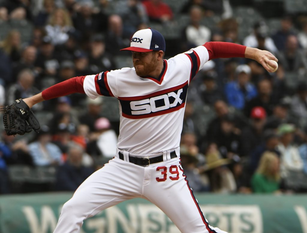 Chicago White Sox' Aaron Bummer plays during a baseball game