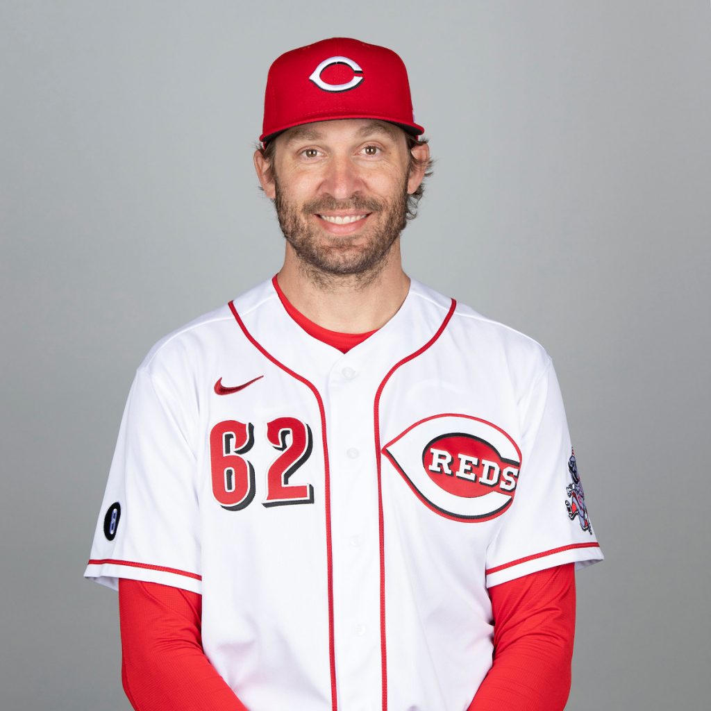 Joe Mather -- Cincinnati Reds Assistant Hitting Coach -- Game Used Home  White Jersey from 2021 Season (Worn on Reds 2021 Opening Day) -- Size 48  ($5 Shipping)