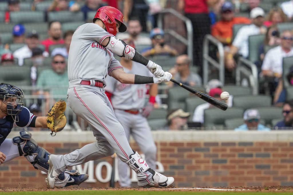 Jesse Winker reacts to the Cincinnati Reds trading him to the Mariners