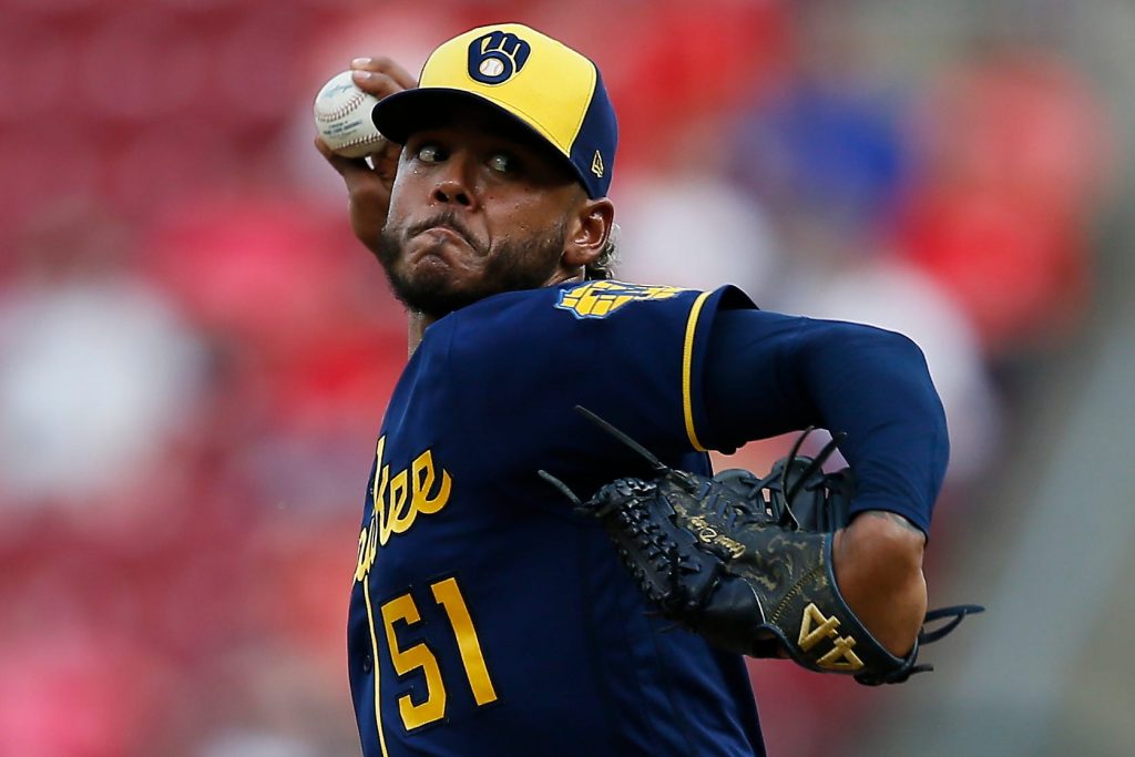 Brewers Pitcher FREDDY PERALTA Signed 8x10 Photo #2 AUTO - MLB Debut 13  K's!!