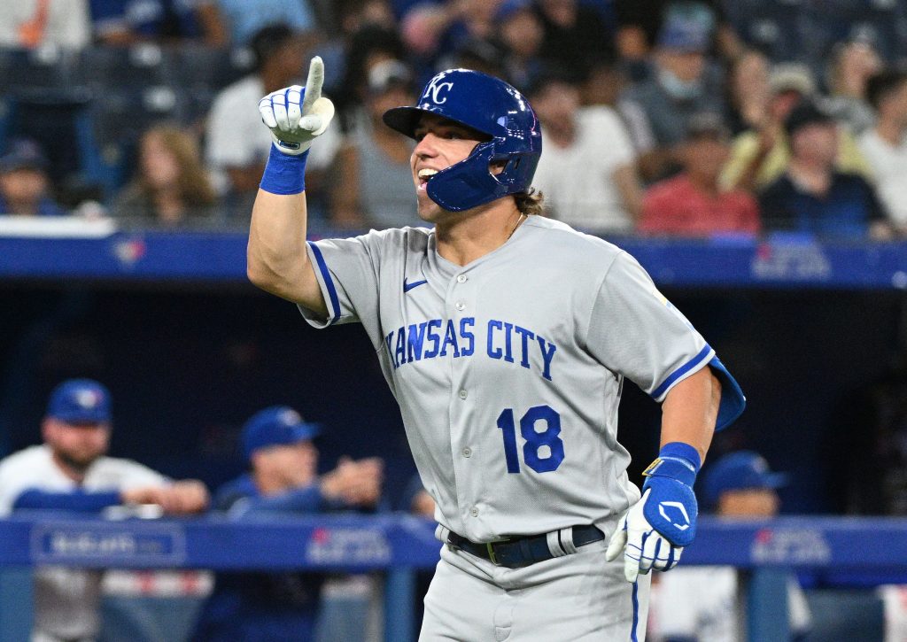 Kansas City Royals' Nate Eaton during a baseball game in Kansas