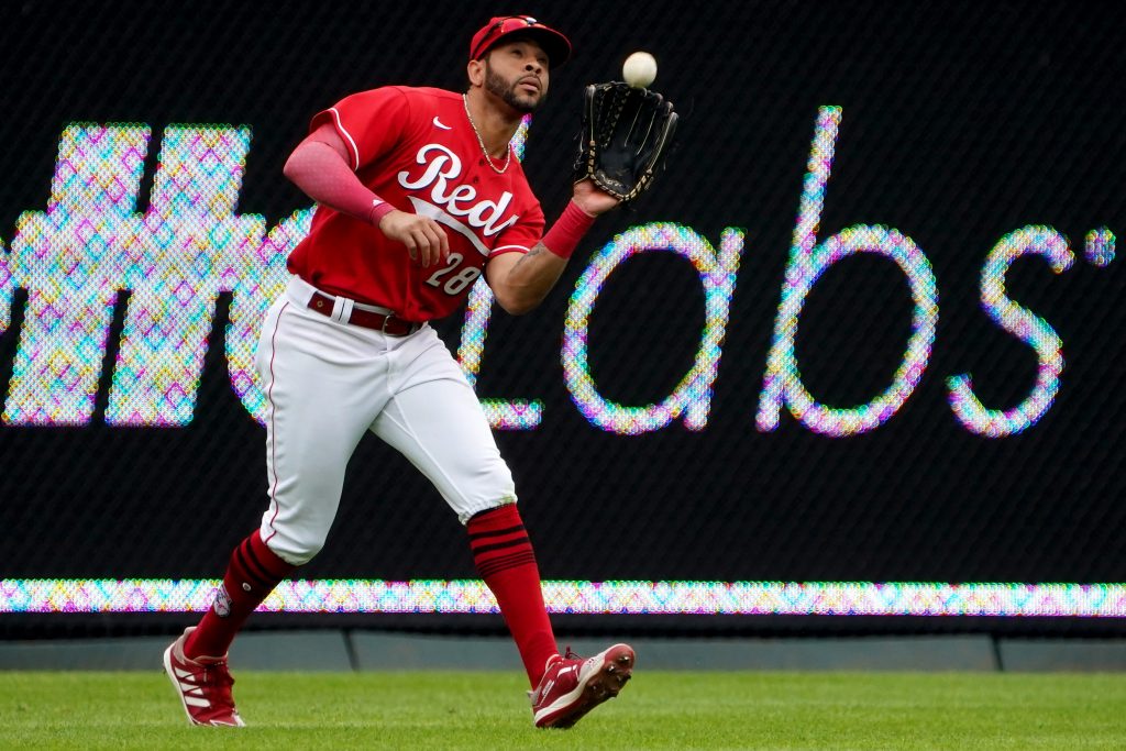 Tommy Pham #28 - Game Used White Pinstripe Jersey - NYP Red and White Patch  - Mets vs. Marlins - 4/8/23 - Mets Win 5-2