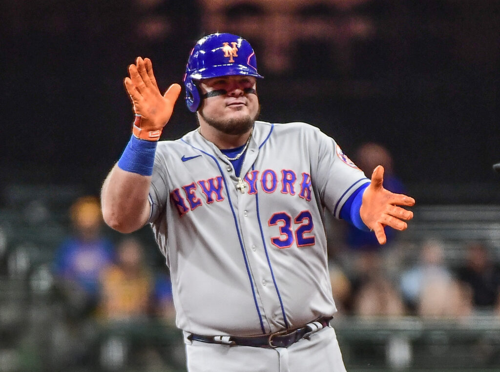 This is a 2023 photo of Daniel Vogelbach of the New York Mets baseball  team. This image reflects the Mets active roster as of Thursday, Feb. 23,  2023, when this image was