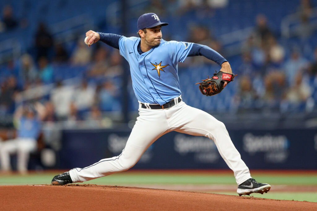 Tampa Bay Rays' JT Chargois pitches to the Toronto Blue Jays