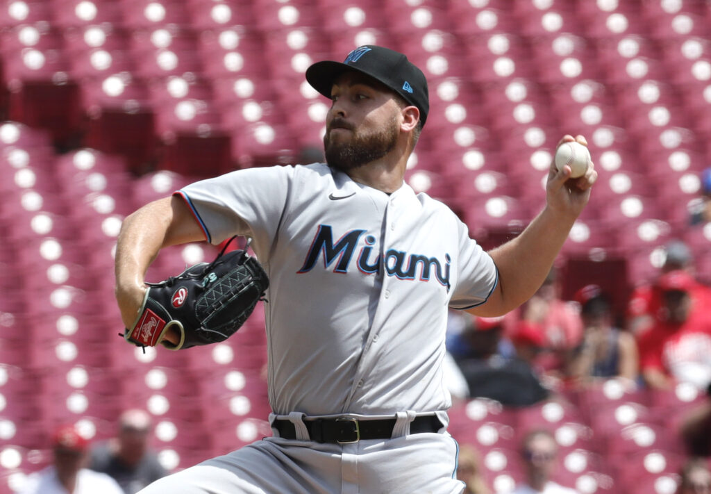 Miami Marlins' Daniel Castano hit in head by 104 mph liner