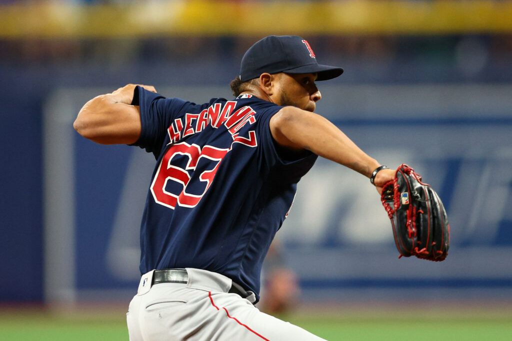 Pitcher Darwinzon Hernandez and Catcher Christian Vázquez at