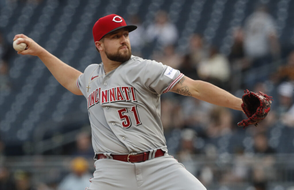 Cincinnati Reds starting pitcher Graham Ashcraft delivers during