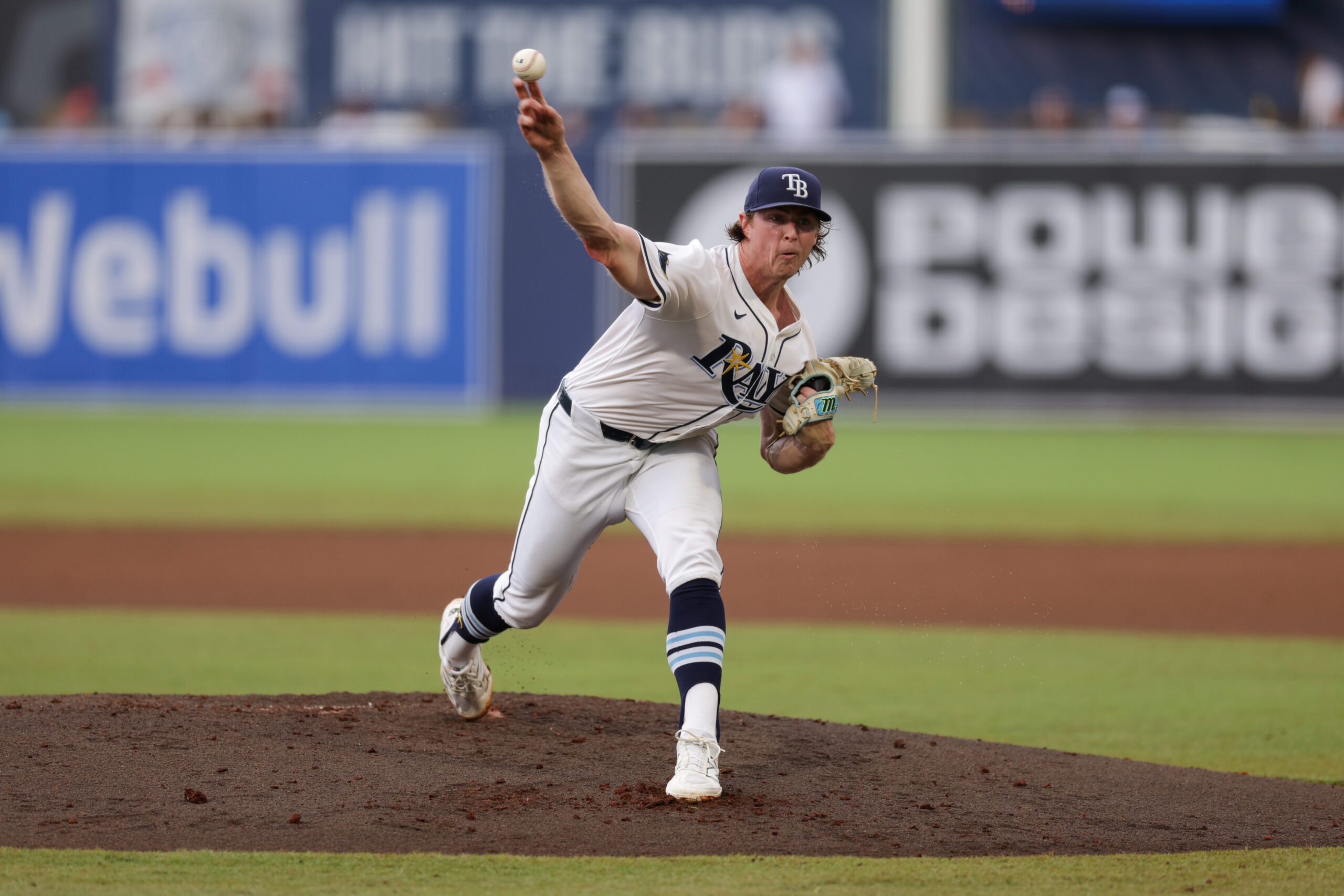 Ryan Pepiot pitching for the Tampa Bay Rays