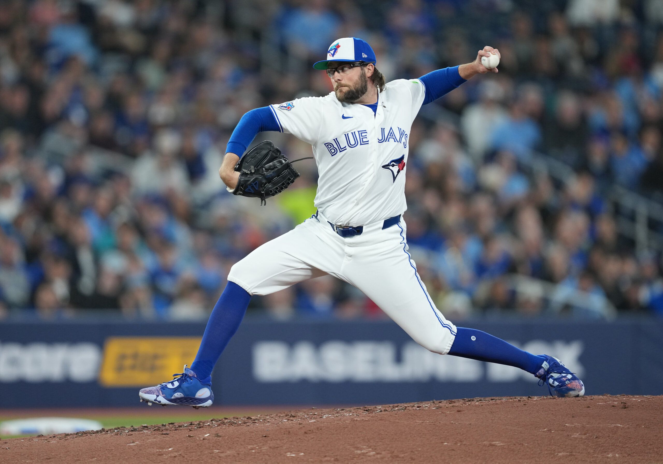 Josh Fleming pitching for the Toronto Blue Jays organization