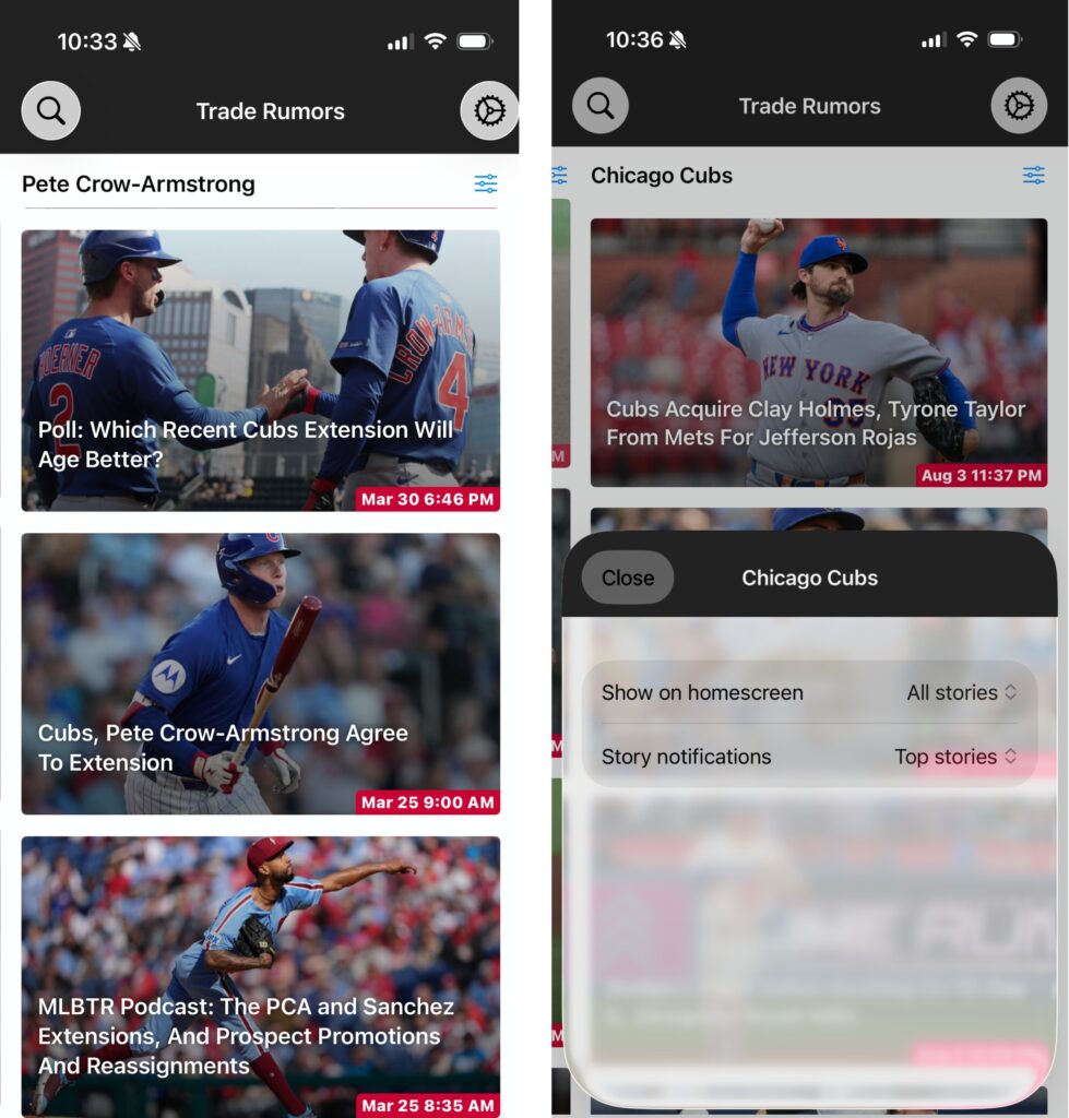 Customize Your Trade Rumors App Customize Your Trade Rumors App
